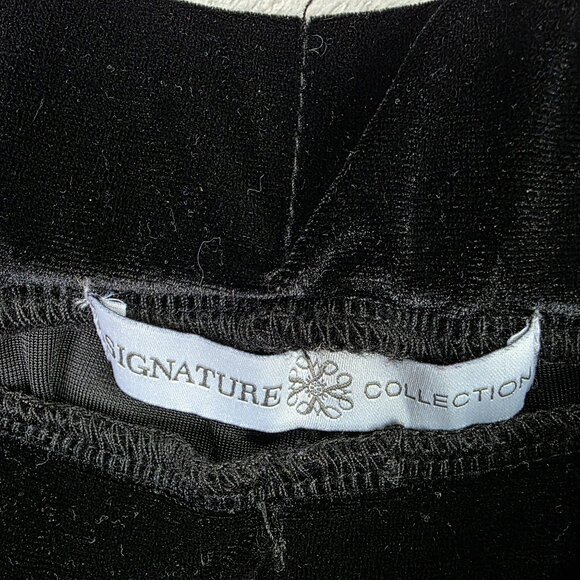 Womens Signature Collection Black Velvet Pull-On Pants Polyester Size 2X 22W-24W - Picture 2 of 10